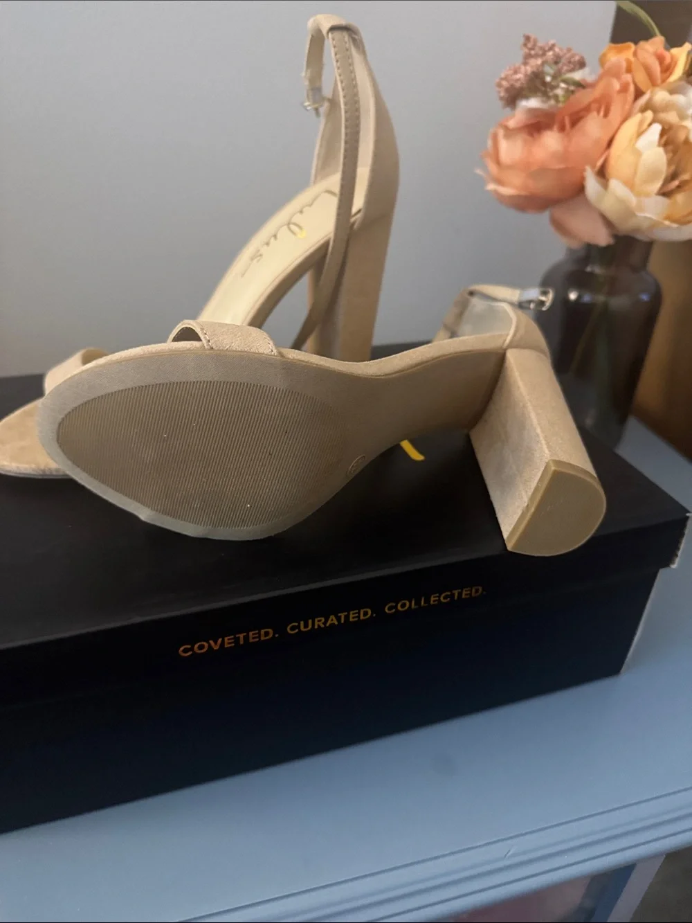 Lulu's Beige/Tan Suede Ankle-Strap Heeled Sandals